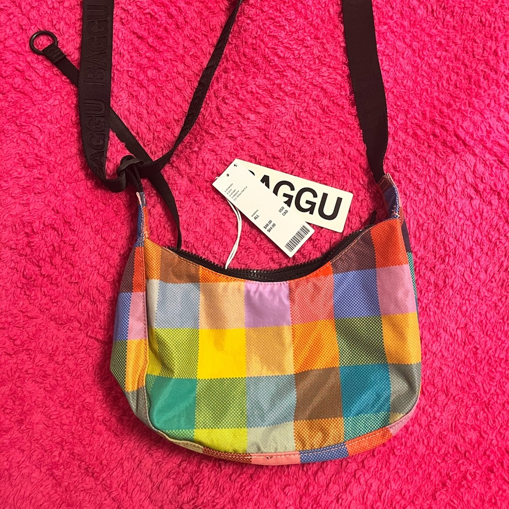 BAGGU Small Crescent Crossbody - MADRAS